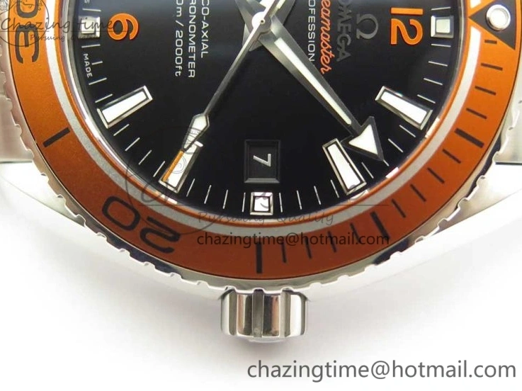 0128 Tailored Planet Ocean Professional Orange Bezel 45.5mm 1:1 VSF Best Edition on SS Bracelet A8500 Super Clone (2 Straps) 7950